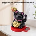 thumbnail image 4 of Suodoka Solar Powered Lucky Cat Rotating Base Fortune Cat Statue for Car Dashboard Checkstand Desktop Decoration Black 3 inches / 7.7 cm[cite: 1], 4 of 4