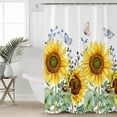 thumbnail image 4 of Shower Curtain, Watercolor Sunflower Butterfly Greenery Waterproof Shower Curtain Set with Hooks for Bathroom Showers,Stalls and Bathtubs,36x72In Bloom Floral, 4 of 7
