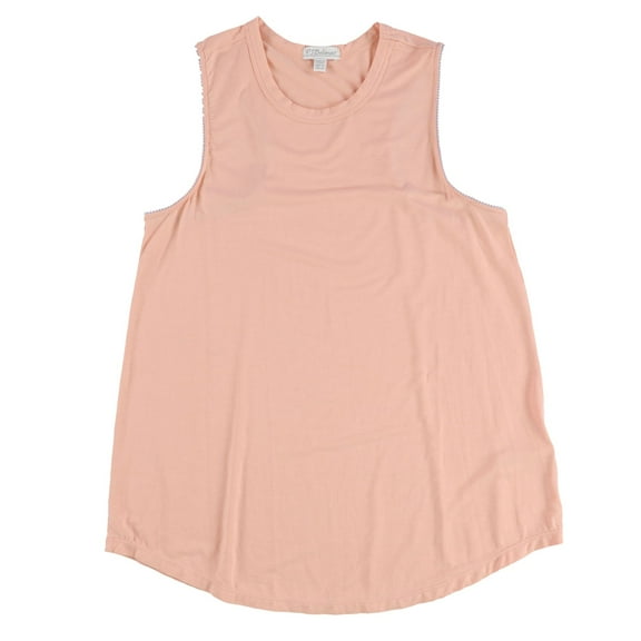 P.J. Salvage Womens Rounded Hem Pajama Sleep Tank Top, Orange, Small