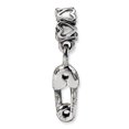 thumbnail image 1 of 925 Sterling Silver Charm For Bracelet Kids Safety Pin Dangle Bead Kid Line, 1 of 6