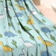 thumbnail image 3 of LightBlue Cartoon Dinosaurs Cacti Pattern Blanket,Comfortable Soft Flannel Throw Blanket,All Season,Warm Lightweight Blankets for Sofa Bed Couch Living Room Chair,30"x40", 3 of 4