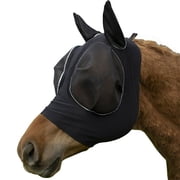 Horse Fly Mask Breathable Mesh Mosquito Hood for Horses, Comfortable Equestrian Face Protector Shield with Ear Protection, Protective Riding Gear Tack