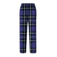 thumbnail image 4 of Fgvctg Mens Pajamas Sleepwear Fleece Plaid Pajama Pants Comfortable Sleep Lounge Pant Drawstring Pj Bottom Lightweight Comfy Lounge Bottoms With Pockets Purple L, 4 of 5
