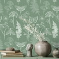 thumbnail image 3 of VEELIKE Sage Green Floral Peel and Stick Wallpaper Boho Butterfly Fern Botanical Wallpaper Stick and Peel for Bedroom Bathroom 17.7"x118" Removable Adhesive Green Contact Paper for Cabinets Drawers, 3 of 7