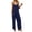 Navy, variant on Jumpsuits For Women Backless Summer Loose Jumpsuits Casual Sleeveless Spaghetti Strap Rompers Trendy Beach Vacation Outfits