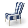thumbnail image 2 of Designart "White and Blue Striped Pattern" Upholstered Patterned Accent Chair and Arm Chair, 2 of 5