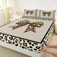thumbnail image 3 of Feelyou Leopard Print Bow-tie Twin Sheet Sets, Cheetah Wildlife Bedding, 3-Piece, 3 of 7