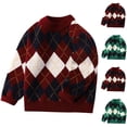 thumbnail image 4 of Gpaecead Boys' Girls' Fleece Lined Sweater Long Sleeve Winter Knitted Base Tops Green, 4 of 4