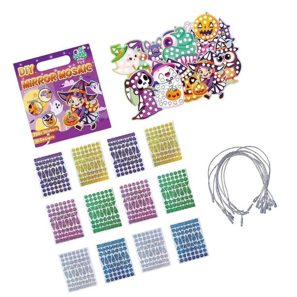 Halloween Theme Foil Sticker Set Glittering Effect Art Craft Sticker Painting Toy For Children Creative Project Fun