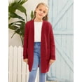 thumbnail image 2 of Sherrylily Girls Batwing Long Sleeve Sweater Cardigan Open Front Chunky Knit Sweaters Coats with Pockets 5-14 Years, 2 of 7