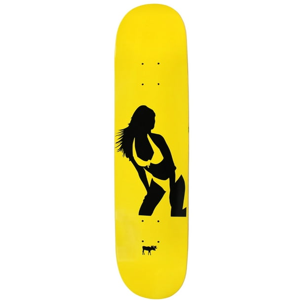 Moose Skateboard Deck Canadian Maple Girl Silhouette Yellow 7.75