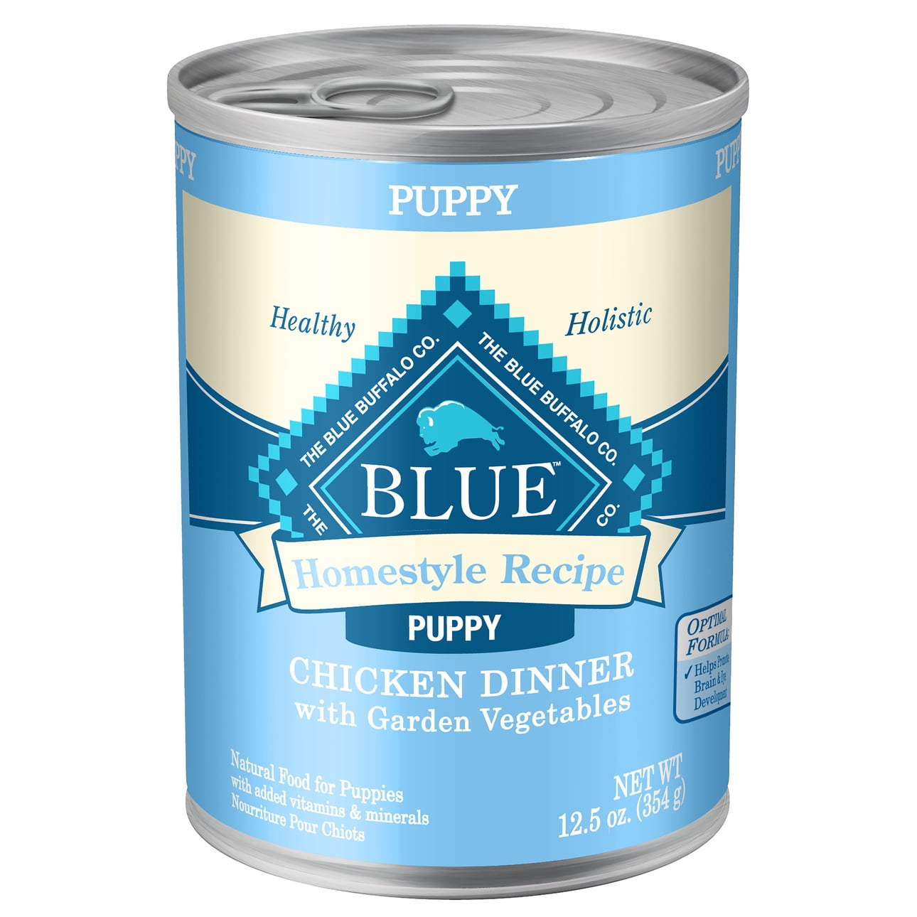 Blue Buffalo Homestyle Recipe Chicken Pate Wet Dog Food for Puppies, Whole Grain, 12.5 oz. Can