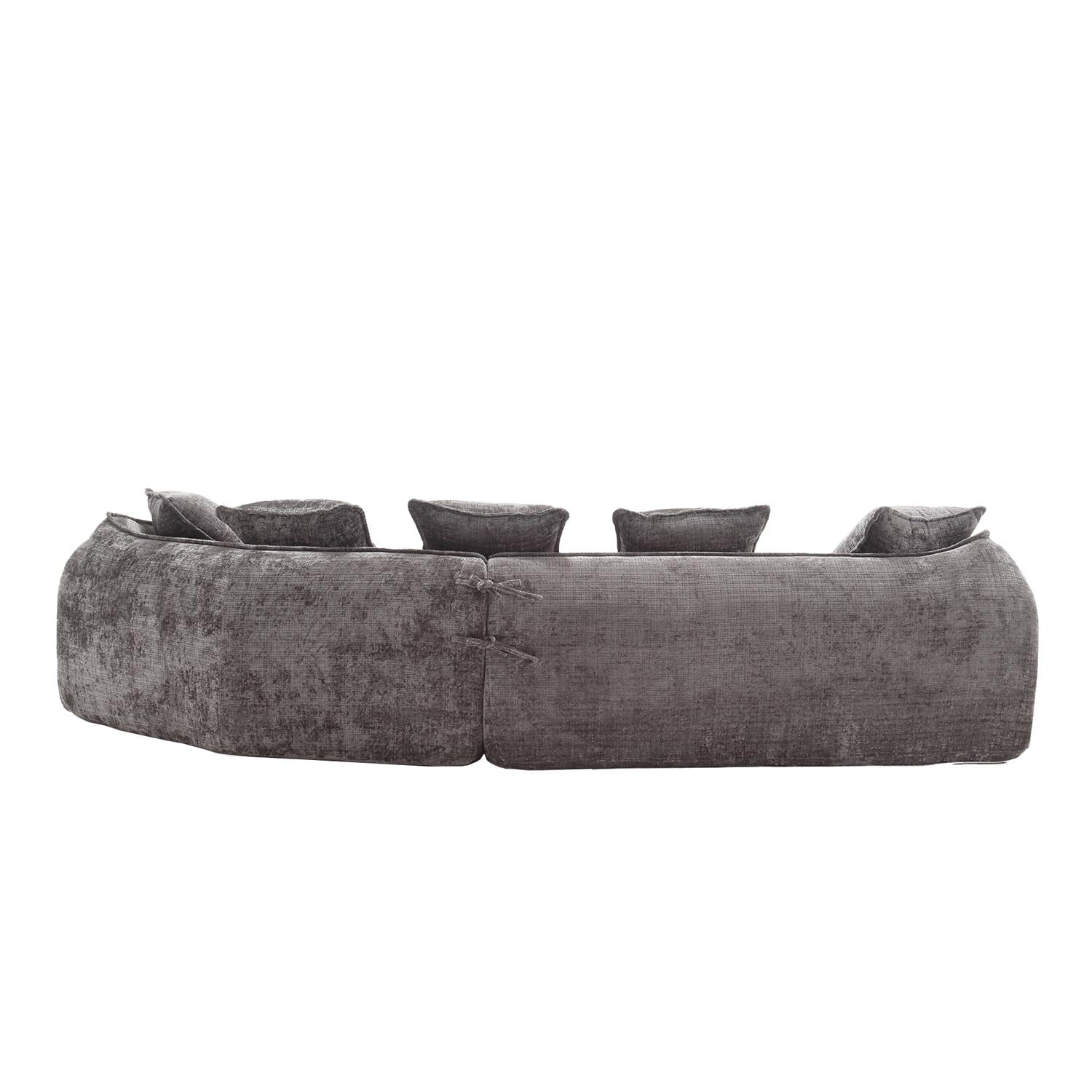 Demi Bonn 125" Modern Modular U-Shaped Sectional Sofa, Spacious 5-Seat Chenille Fabric Couch with Plush Pillows for Living Room, Minimalist Cloud-Style, Gray