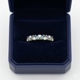 thumbnail image 3 of Teal Sapphire Baguette Wedding Ring, Diamond Anniversary Ring,Eternity Band Ring, Engagement Ring, Proposal Ring, Promise Ring., 3 of 4