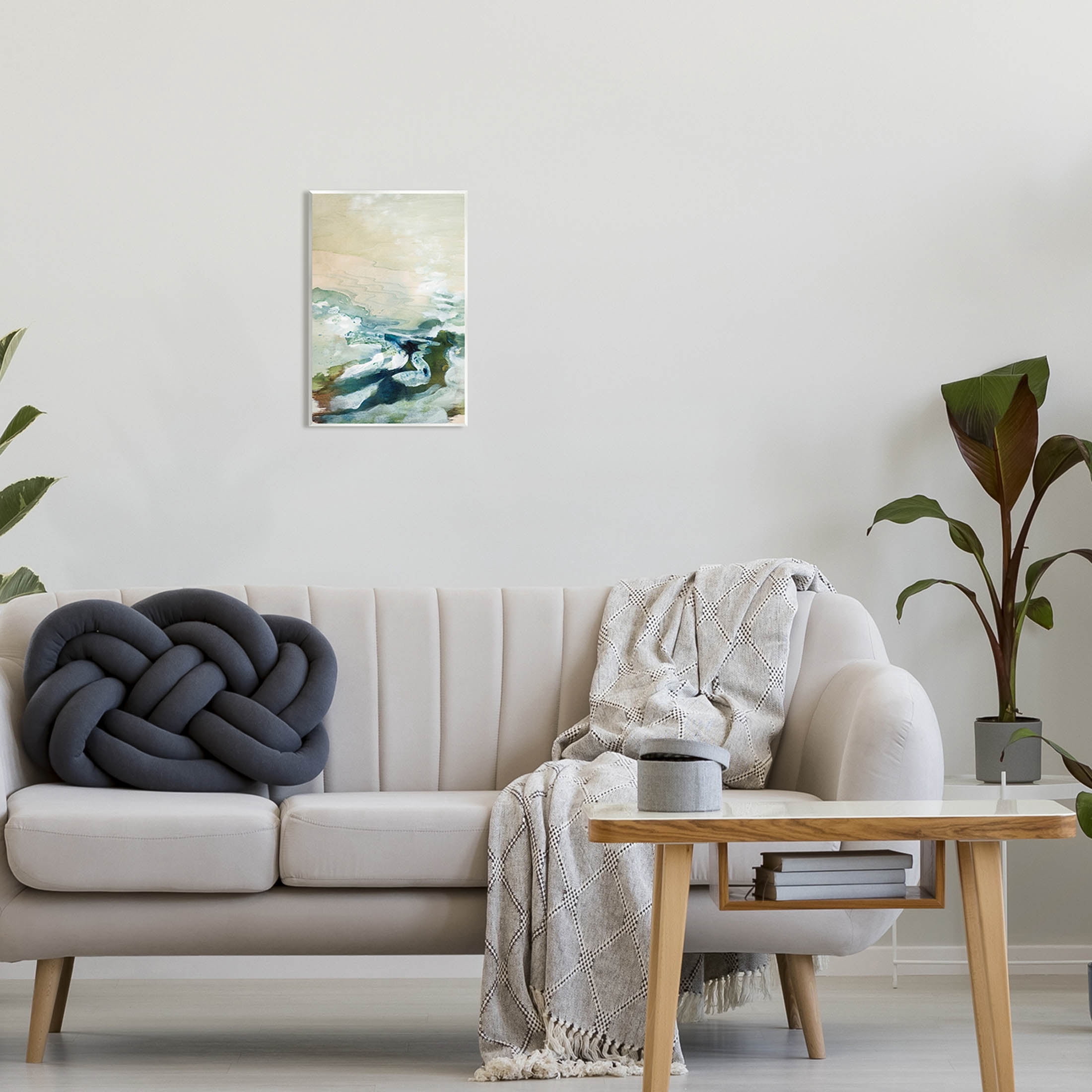 Modern Beach Waves Splash Abstract Painting Unframed Art Print Wall Art