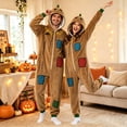 thumbnail image 5 of Y-Sunset Unisex Adult Halloween Rompers, One Piece Pajamas, Overall Halloween Flannel Hooded Onesie Sleepwear Jumpsuit, 5 of 8