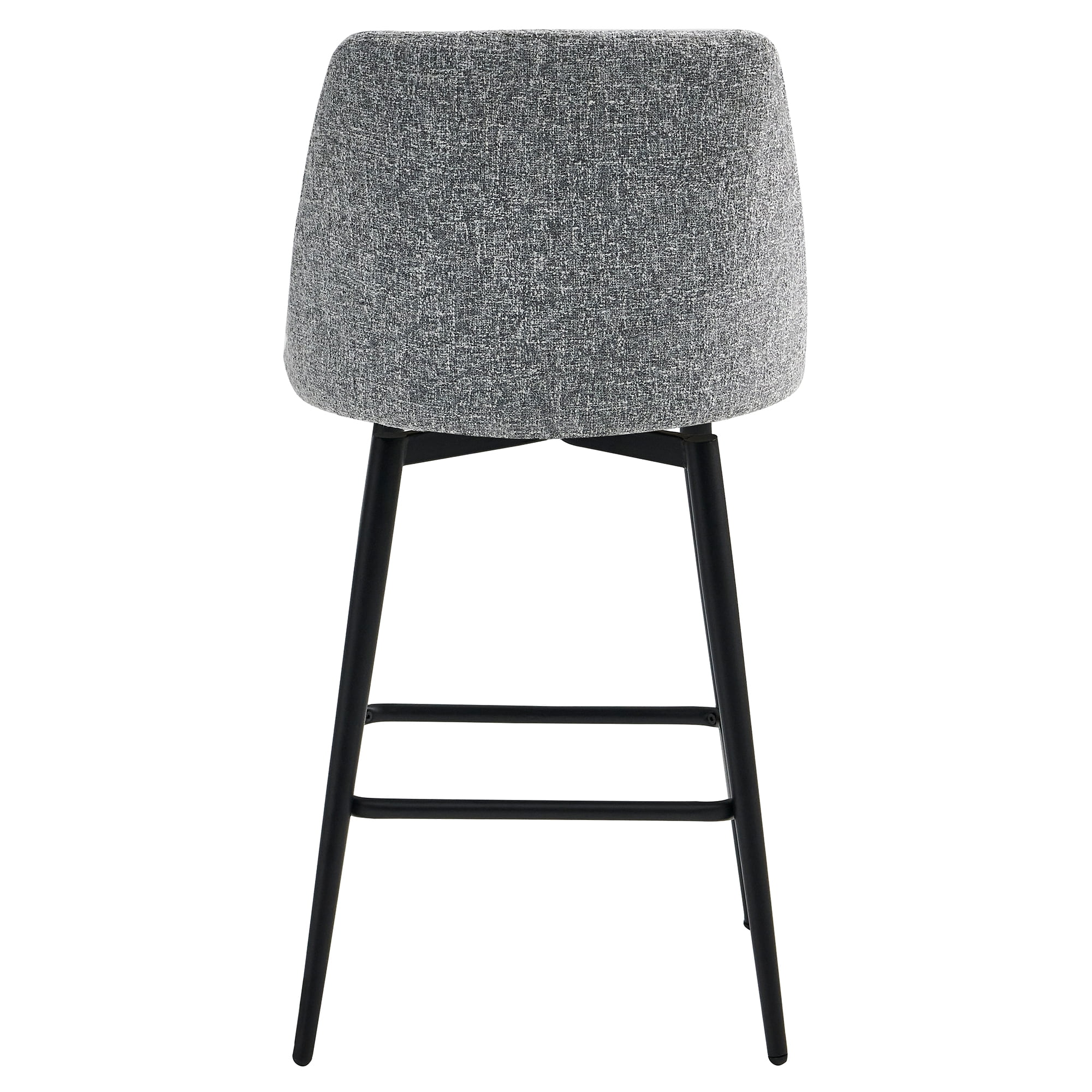 CHITA 27 inch Counter Height Swivel Bar Stools Low Back Set of 2, Metal Base, Fabric in Gray