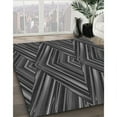 thumbnail image 3 of Ahgly Company Machine Washable Indoor Round Transitional Charcoal Black Area Rugs, 3' Round, 3 of 7