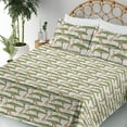 thumbnail image 3 of Ambesonne Giraffe Fitted & Flat Sheet with Shams 4 Pcs Set, Animal Print Concept Art, Full, Green Camel Tan, 3 of 5