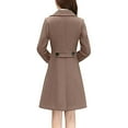 thumbnail image 5 of Ikevan Women Causal Coat Trench Jacket Ladies Warm Button Pocket Overcoat Outwear tops, 5 of 6