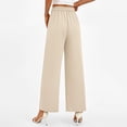 thumbnail image 6 of Happyyee Women's Business Pants High Waisted Straight Wide Leg Suit Pants with Pockets Fashion Office Work Pants ,Beige,S, 6 of 7
