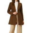 thumbnail image 1 of INSPIRE CHIC Manteau d'Hiver pour Femme à Col à Revers, Boutonné, Élégant, de Travail, Trench à Encoche, TP Brun, 1 of 6