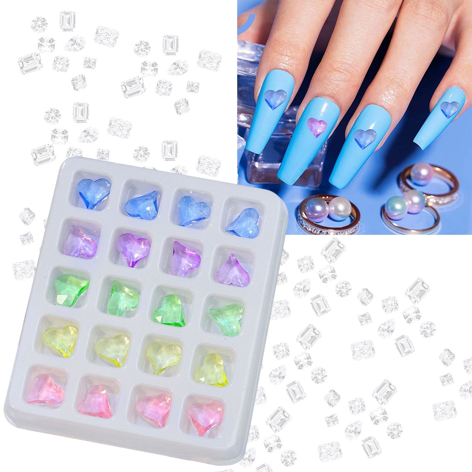 Sunhillsgrace Nail Charms Nail Art 20Pcs 3D Crooked Peach Nail Drill