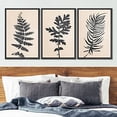 thumbnail image 2 of IDEA4WALL Framed Canvas Print Wall Art Set of 3 Retro Black Grunge Forest Plant Silhouette Wall Decor Vintage Nature Wilderness Botanical Duotone Prints Minimal Bohemian Artwork - Black 16"x24"x3, 2 of 5