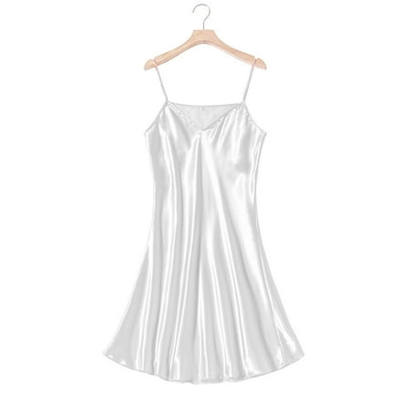 Tumotour Satin Nightgowns For Women Mini Dress Pajamas Loungewear Sleeveless Nightgown Solid Color Sleepwear Chemise Lingerie Dress Tank Sleepwear Lace Nightshirt