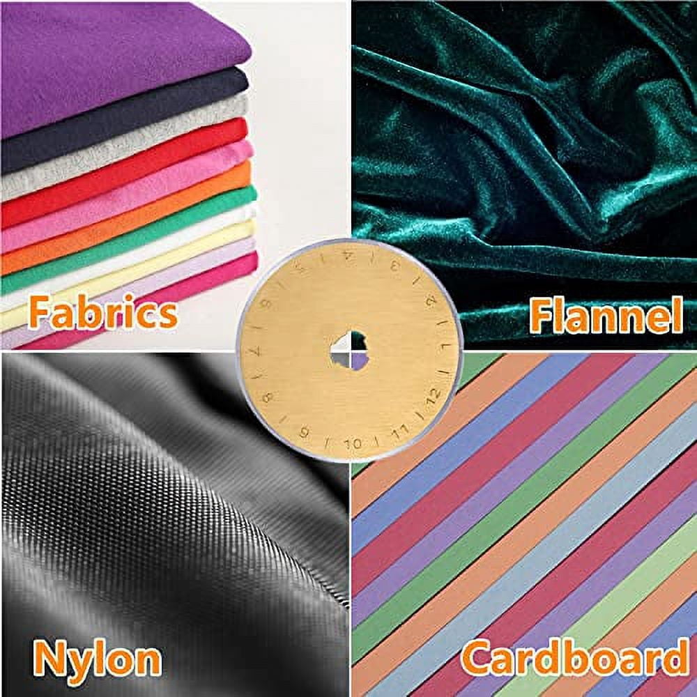 HEADLEY TOOLS Titanium  Coated 45mm Rotary  Cutter Blades 15  Pack Fits Olfa,  Fiskars, Replacement Rotary  Blade for Arts  Crafts Quilting Scrapbooking  Sewing, Sharp and  Durable