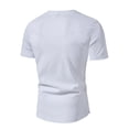 thumbnail image 3 of ZCFZJW Mens Cotton Henley T-Shirts Casual 1/4 Button up Short Sleeve Solid Color V Neck Plain Tees Shirt Big and Tall Regular Fit Pullover Tops White L, 3 of 8