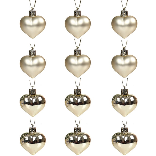 Artículos para Menores de 10 Años Xihbxyly 12 Piezas Decoraciones En Corazón Adornos Navideños