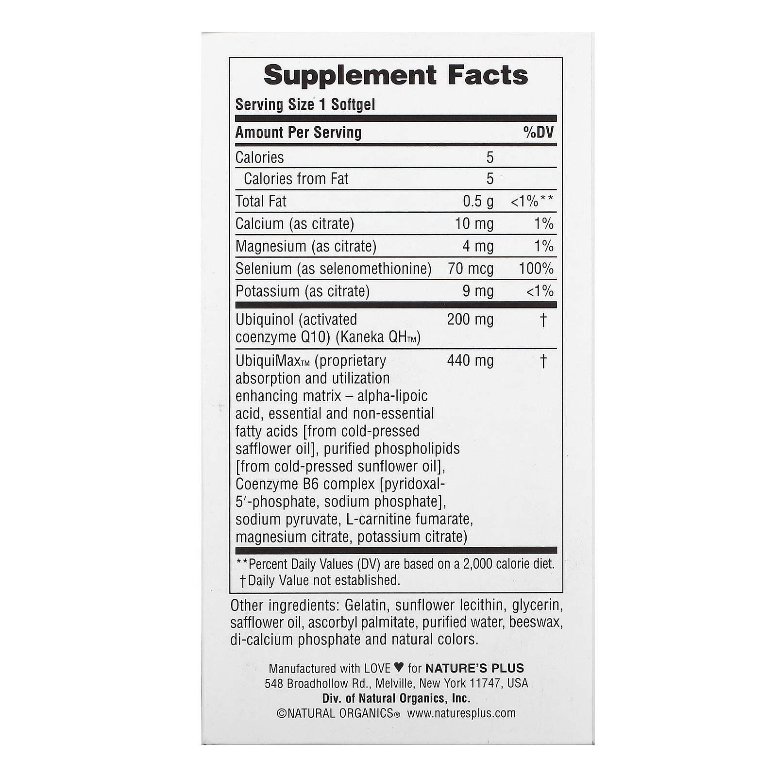 Nature's Plus Beyond CoQ10 200mg Ubiquinol 60 Softgel