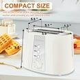 thumbnail image 2 of Toaster 2 Slice, Extra Wide Slot,with Cancel, Defrost, Reheat Function, 6 Shade Settings, for Waffle or Bagel, Removable Crumb Tray, 750W,Cream White, 2 of 7