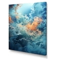 thumbnail image 2 of Designart "Fusion Of Marine Blue And White I" Abstract Shapes Wall Art Living Room, 2 of 7