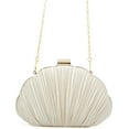 thumbnail image 7 of Kwuty Shell Clutch Evening Bag for Women Satin Pleated Purse Wedding Clutch Formal Party Handbag with Chain, 7 of 7