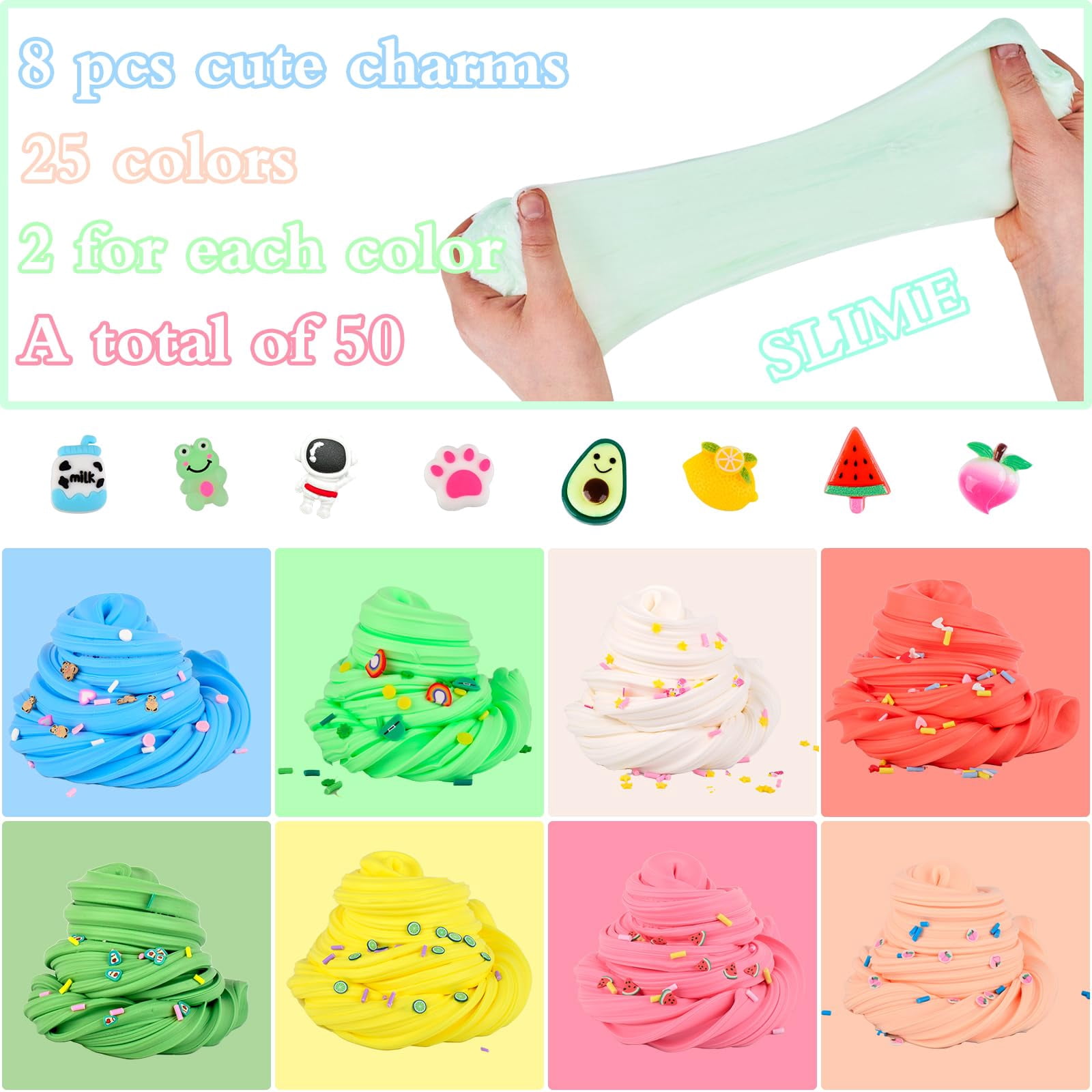 58 Pack Mini Easter Slimes kit, Butter Slime Party Favors, Slime Bulk Toy for Classroom Prizes, Goodie Bag Stuffers for Kids Boys Girls, Ideal Birthday Easter Filling Gifts