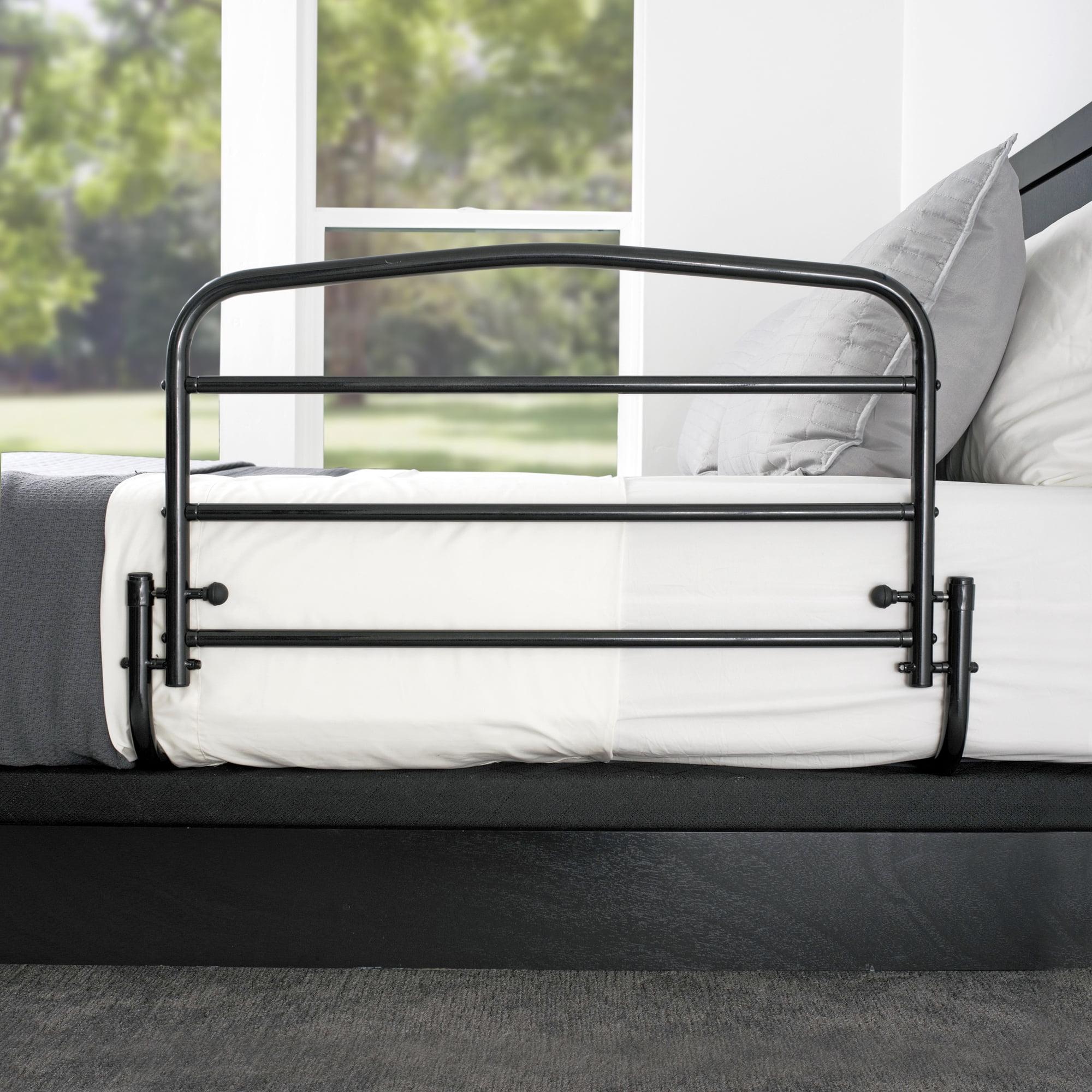 Stander 30 inch Safety Bed Rail, Folding Guardrail for Adults, Seniors, and Elderly, Bedside Stand Assist Bar, Fits King, Queen, Full, and Twin Beds, ASTM Safety Approved Bedrail