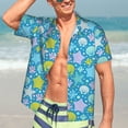 thumbnail image 7 of Sikiie Starfish Print Men's Hawaiian Shirt, Summer Beach Button Pocket Short Sleeve T-Shirt,X-Large, 7 of 7