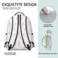 thumbnail image 5 of Seahorse and Star White Pattern Backpack for School, Cute School Bag with Adjustable Shoulder Straps and Padded Back, 15.3"x11"x7.1", 5 of 5
