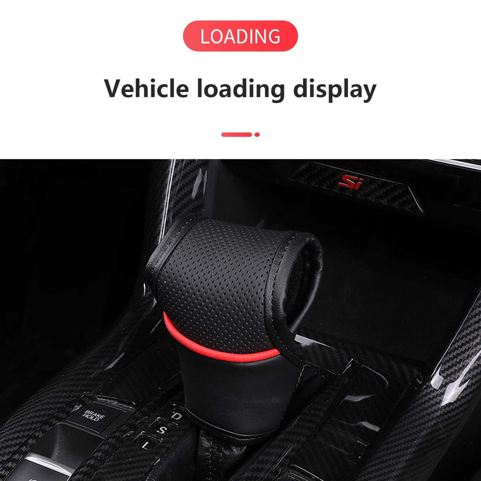 RuiJiao Universal Breathable Leather Car Gear Shift Cover - Protective Shifter Lever Case for Automatic and Manual Transmissions
