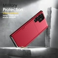 thumbnail image 2 of JiaheCover for Samsung S24 Ultra Case with Card Holder Dual Layer Shockproof Galaxy S24 Ultra Phone Case Hidden Card Slot Wallet Case Heavy Duty Rugged Case 5G,Red, 2 of 7