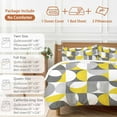 thumbnail image 6 of Vintage Mid-Century Duvet Cover Set King Size, Modern Abstract Geometric Yellow Gray 4 Piece Soft Microfiber Bedding Set with 1 Duvet Cover, 1 Flat Sheet, 2 Pillowcases, 6 of 9
