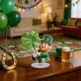 thumbnail image 4 of St Patricks Day Decor Leprechaun Figurines 2D Acrylic Irish Shamrock St. Patricks Gifts Table Desk Shelf Holiday Decor D, 4 of 6