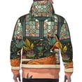 thumbnail image 7 of Daiia Fox Bathtub Floral Art for Men's Fashion Hoodies & Sweatshirts with Kangaroo Pocket Hooded Sweatshirt Breathable & Moisture Wicking-XX-Large, 7 of 7