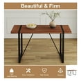 thumbnail image 5 of 55.1" x 31.4"x 29.9" Rustic Industrial Dining Table for 6 with 1.5" Thick Wood Tabletop and Black Metal Legs, Rectangular Farmhouse Table for Kitchen, Dining and Living Room, Walnut, 5 of 9