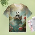 thumbnail image 4 of Funny Cute Panda Women's T-Shirt Short Sleeve T Shirts Tops Tee Ladies Loose T, 4 of 6