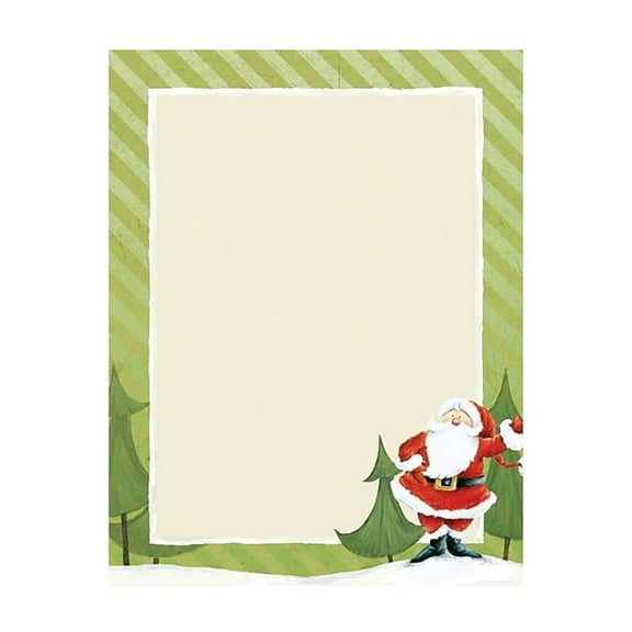 Masterpiece Studios Great Papers! Jolly Santa Claus Stationery Green Stationery with Santa Claus