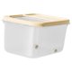 thumbnail image 2 of Contenedor de almacenamiento de arroz, contenedor de cereales, cubo de granos, contenedor de alimentos secos con taza medidora para gabinete, azúcar, 34cmx21cmx185cm, 2 of 8