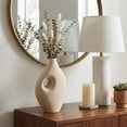 thumbnail image 3 of Abstract Nomadic Handle Vase for Living Room Decor - Ceramic Flower Vase for Home Centerpiece Decor - Boho Room Accent for Bedroom, House Office Shelf, and Study Table Display, 12", Ivory, 3 of 12